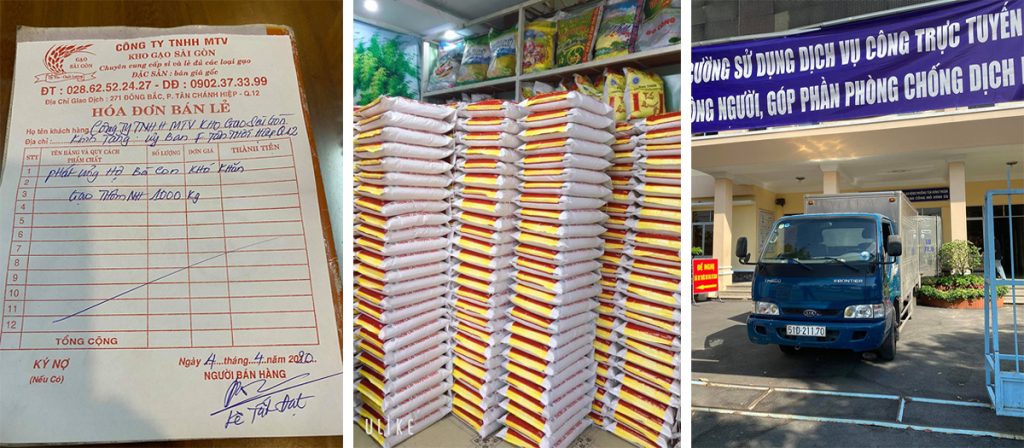 ủng hộ gạo phát cho người nghèo