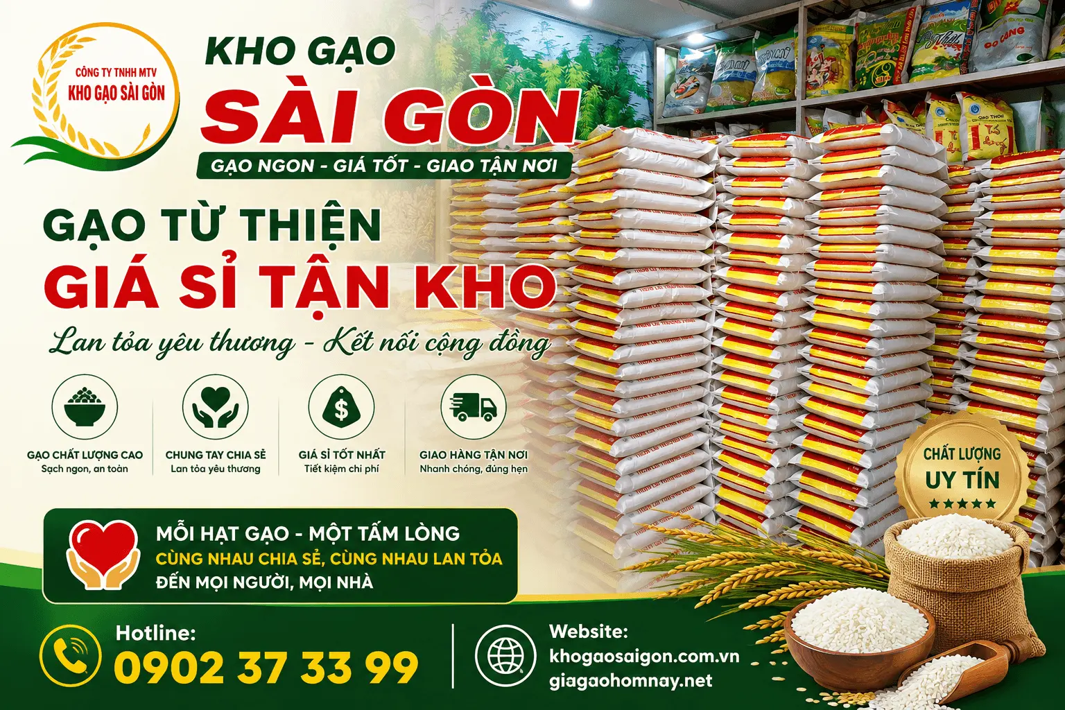 Kho gạo Sài Gòn: Địa chỉ cung cấp gạo từ thiện giá sỉ uy tín tại TPHCM