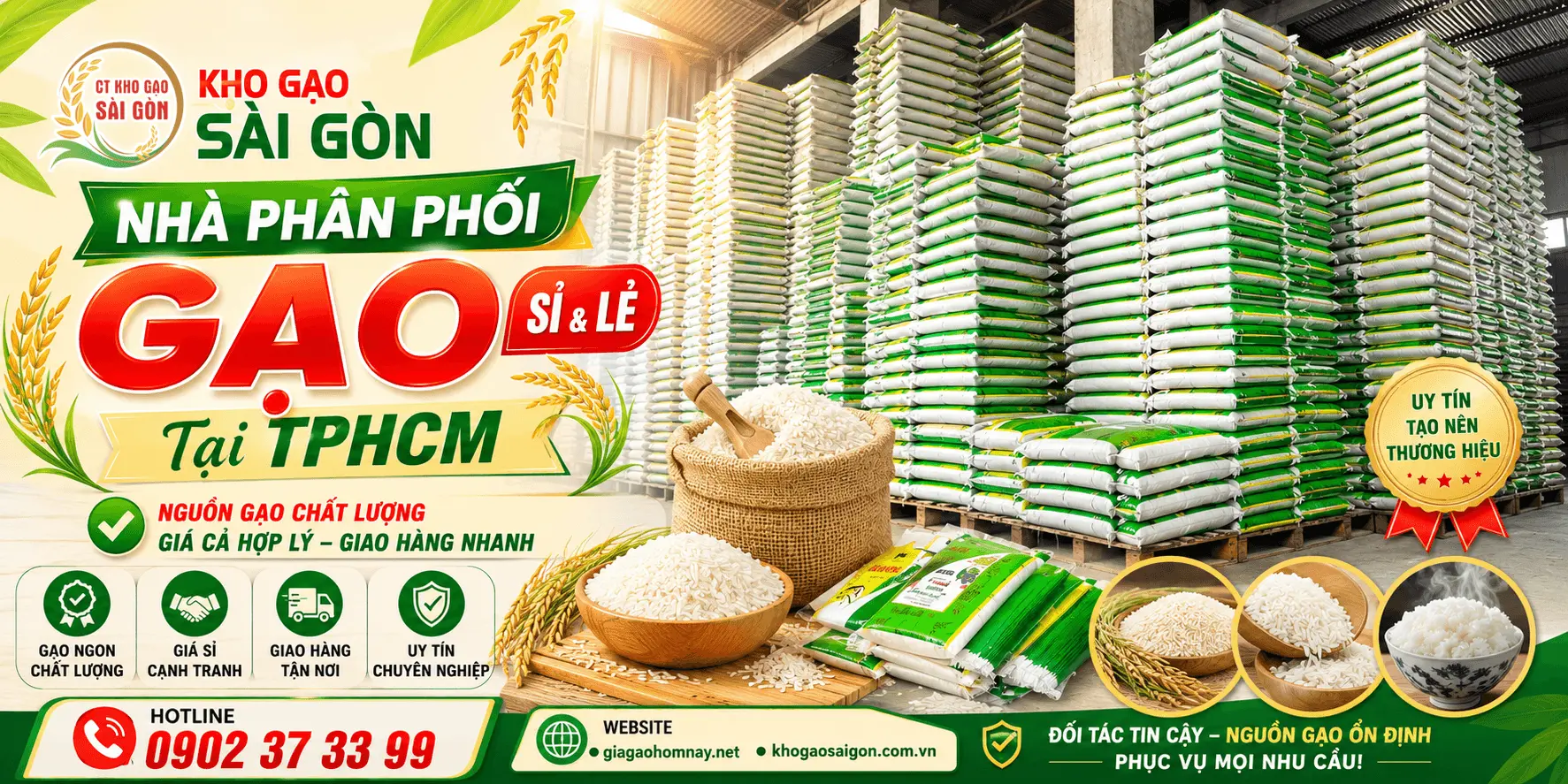 Kho gạo, vựa gạo Sài Gòn - Nhà phân phối gạo sỉ lẻ uy tín tại TPHCM