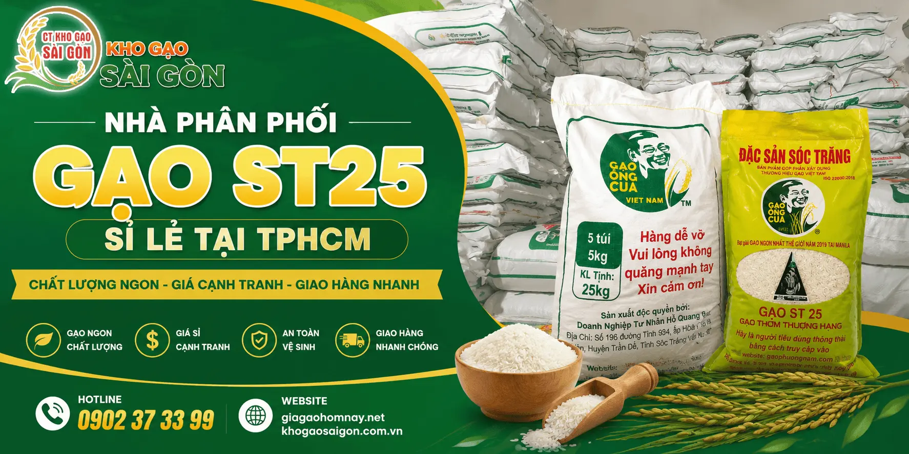 Kho gạo Sài Gòn - Nhà phân phối gạo ST25 chính hãng tại TPHCM