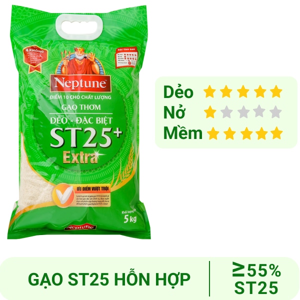Gạo ST25 hỗn hợp của thương hiệu Neptune